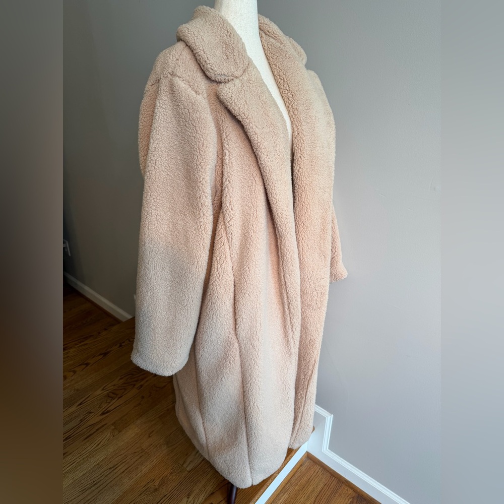 NWT Torrid Tan Long Sherpa Coat - Torrid Size 3 (22-24 or 3X) - Picture 7 of 16